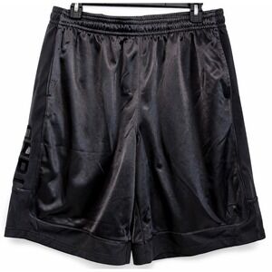 AND1 Mens Basketball Shorts Black Shiny Satin Dazzle Mesh Athletic XL AM113001